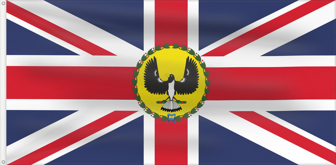Drapeau, avec deux œillets métalliques et guindant renforcé : Governor of South Australia 1904-1975 Standard of the Governor of South Australia 1904-1975
