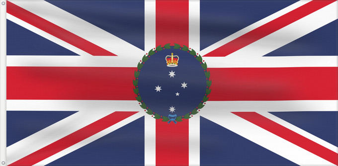 Drapeau, avec deux œillets métalliques et guindant renforcé : Governor of Victoria-1903-1984	Standard of the Governor of Victoria