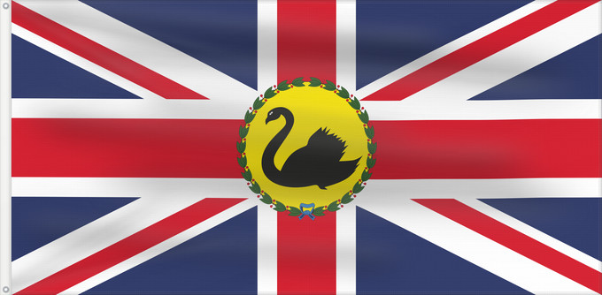 Drapeau, avec deux œillets métalliques et guindant renforcé : Governor of Western Australia 1953-1988 Standard of the Governor of Western Australia 1953-1988