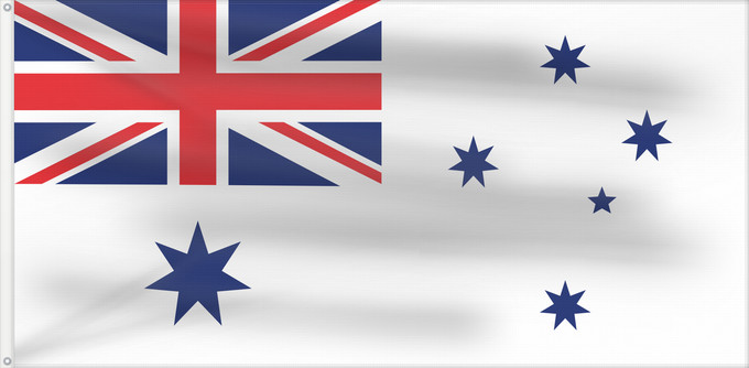 Flag, with two metal eyelets and reinforced hoist: Naval Ensign of Australia