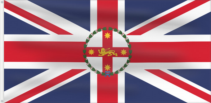Drapeau, avec deux œillets métalliques et guindant renforcé : Governor of New South Wales  1876–1981	Governor of New South Wales (1876–1981)	Gouverneur de Nouvelle-Galles du Sud (1876–1981)	Gobernador de Nueva Gales del Sur (1876–1981)	Gouverneur von New South Wales (1876–1981)	Governatore del Nuovo Galles del Sud (
