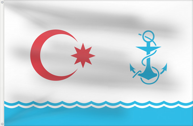 Drapeau, avec deux œillets métalliques et guindant renforcé : Naval Flag of Azerbaijan	Ceremonial naval flag of Azerbaijan