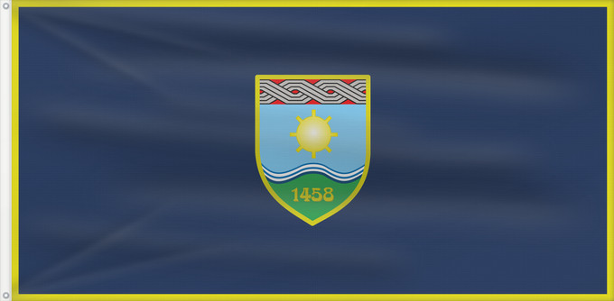 Bandera, con dos ojales metálicos y lado del asta reforzado: Zepce	Žepče	Žepča