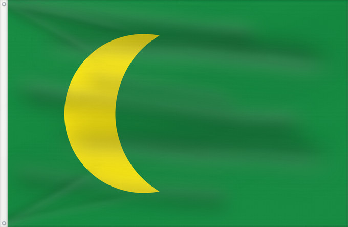 Drapeau, avec deux œillets métalliques et guindant renforcé : Mughal Empire	Sketch of a possible Flag of the Mughal Empire