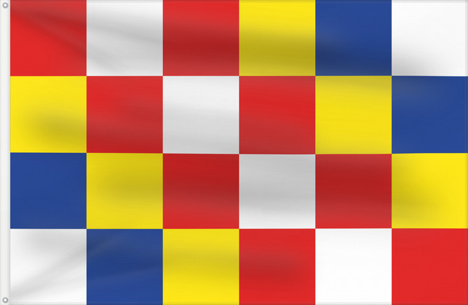Bandera, con dos ojales metálicos y lado del asta reforzado: Antwerp Anvers Amberes Antwerpen Anversa
