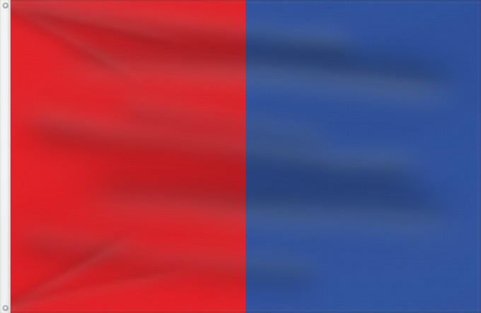 Bandera, con dos ojales metálicos y lado del asta reforzado: Bastogne Municipal flag of Bastogne, Belgium