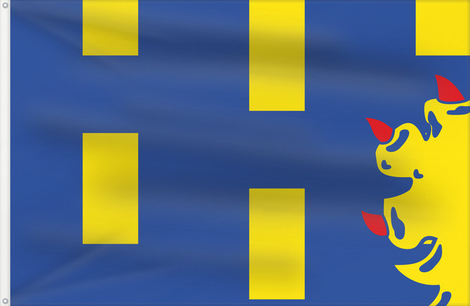 Flag, with two metal eyelets and reinforced hoist: Bekkevoort Municipal flag of Bekkevoort, Belgium