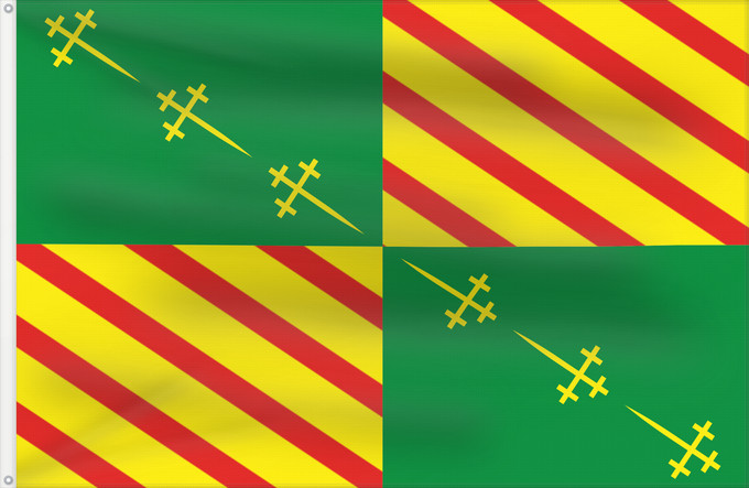 Bandera, con dos ojales metálicos y lado del asta reforzado: Bernissart	Municipal flag of Bernissart, Belgium