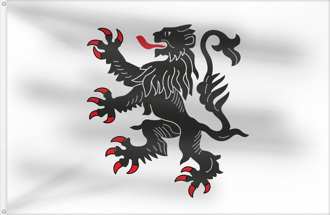 Drapeau, avec deux œillets métalliques et guindant renforcé : Binche	Belgian town of Binche