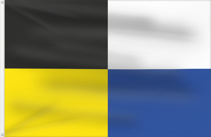 Bandera, con dos ojales metálicos y lado del asta reforzado: Kluisbergen	Belgian commune of Kluisbergen