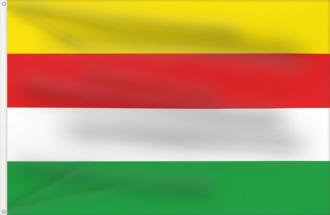 Flag, with two metal eyelets and reinforced hoist: Maaseik	Belgian municipality Maaseik	Belgischen Gemeinde Maaseik