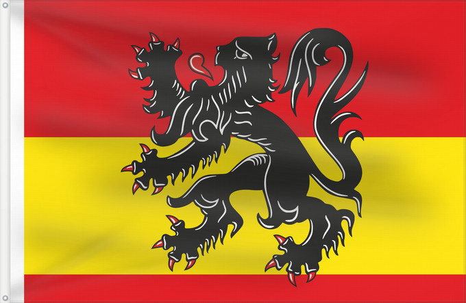 Drapeau, avec deux œillets métalliques et guindant renforcé : Oudenaarde	Municipal flag of Oudenaarde, Belgium