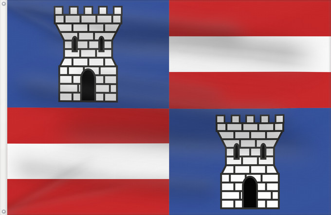 Bandera, con dos ojales metálicos y lado del asta reforzado: Paliseul	Belgian municipality of Paliseul	Commune belge de Paliseul	Belgischen Gemeinde Paliseul	Belgische gemeente Paliseul