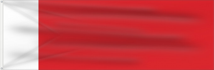 Drapeau, avec deux œillets métalliques et guindant renforcé : Bahrain 1820-1932 Bahrain from 1820 to 1932