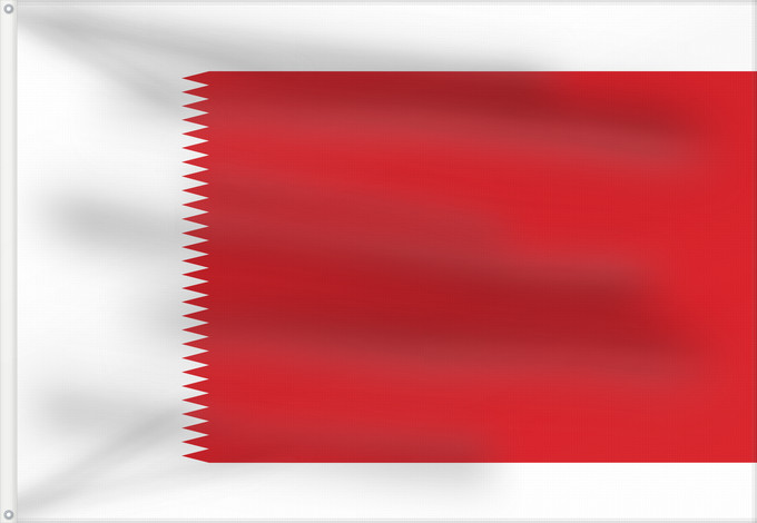 Drapeau, avec deux œillets métalliques et guindant renforcé : Royal Standard of Bahrain 1932-72 ملكي القياسية من البحرين 1932-1972