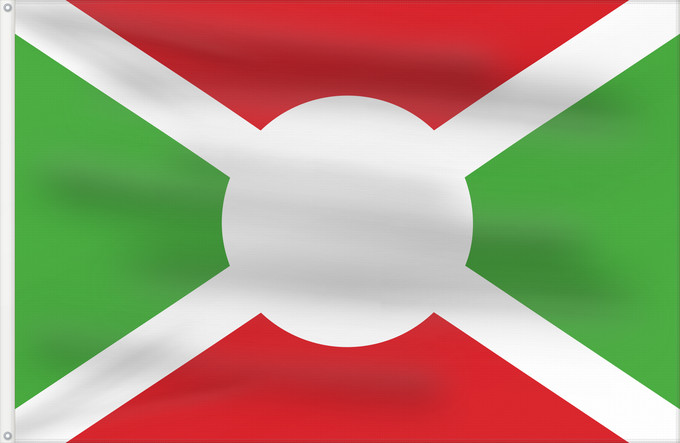 Flag, with two metal eyelets and reinforced hoist: Burundi 1966 Burundi, used for two days in 1966 Burundi (1966)