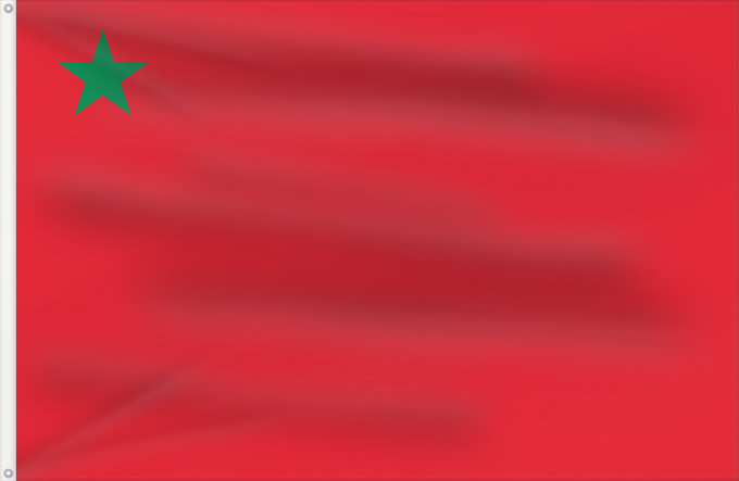 Bandera, con dos ojales metálicos y lado del asta reforzado: PRPB	People s Revolutionary Party of Benin between 1975 - 1990	Parti de la Révolution Populaire du Bénin	Partido Revolucionario Popular de Benín (1975-1990)	Volksrevolutionäre Partei Benins (1975-1990)	Partito Rivoluzionario Popolare del Benin (1975-1990)