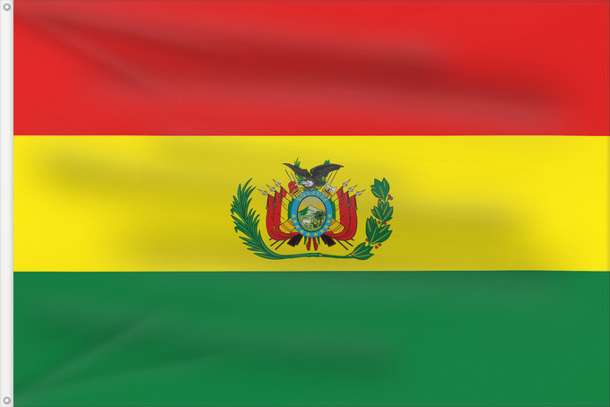 Bandera, con dos ojales metálicos y lado del asta reforzado: Bolivia  military	Bolivia, version for the Armed Forces of Bolivia	Bolivie (militaire)	Bolivia	Bolivien (Militär)	Bolivia (militare)