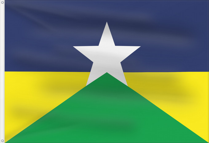 Flag, with two metal eyelets and reinforced hoist: Rondônia