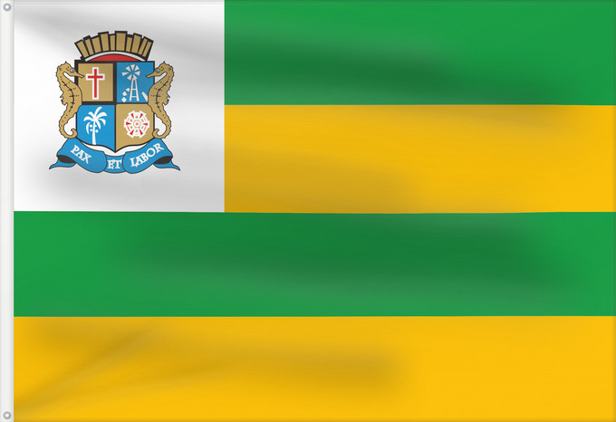 Flagge, mit zwei Metallösen und verstärktem Besatzband: Aracaju	City Aracaju city, Sergipe, Brazil	Município de Aracaju no Estado de Sergipe, Brasil