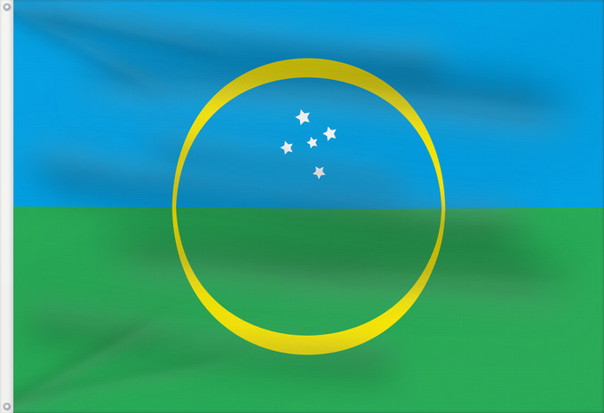Bandera, con dos ojales metálicos y lado del asta reforzado: Goioere Parana Brasil Goioerê