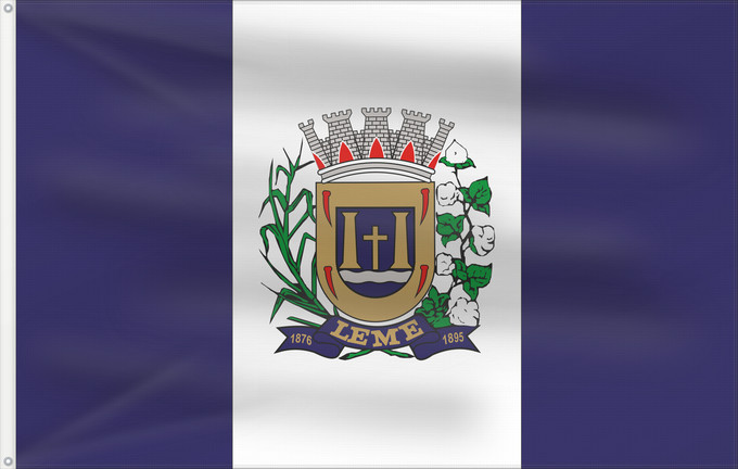 Flagge, mit zwei Metallösen und verstärktem Besatzband: Leme SaoPaulo Brasil	Leme	Município de Leme no Estado de São Paulo