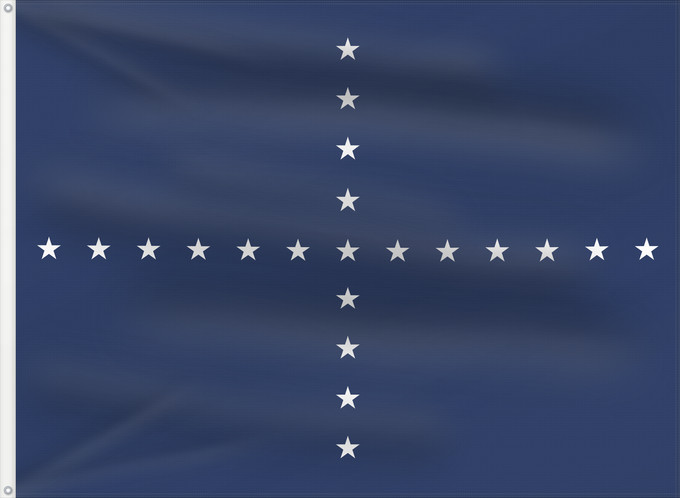 Bandera, con dos ojales metálicos y lado del asta reforzado: Naval Jack of Brazil