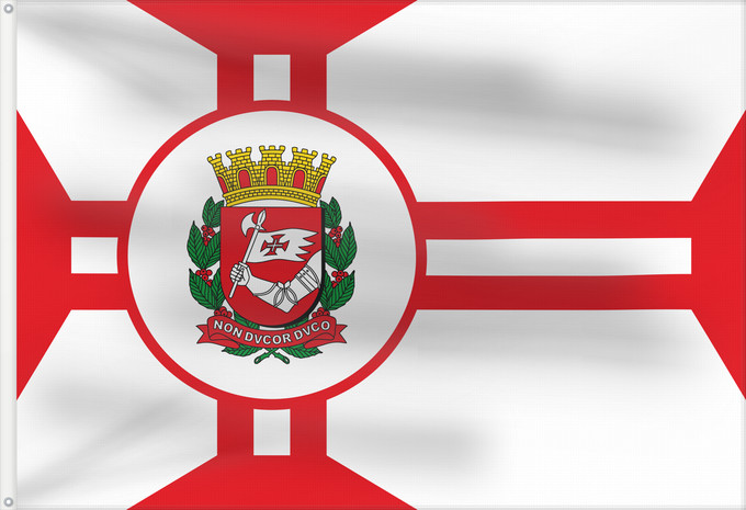 Flagge, mit zwei Metallösen und verstärktem Besatzband: São Paulo City