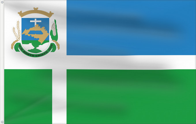 Flagge, mit zwei Metallösen und verstärktem Besatzband: SantoCristo RioGrandedoSul Brasil	Rio Grande do Sul s Santo Cristo city, Brazil	Santo Cristo (Rio Grande do Sul)	Município de Santo Cristo no Estado do Rio Grande do Sul