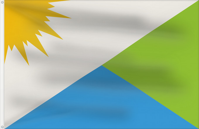Flagge, mit zwei Metallösen und verstärktem Besatzband: Vale do Paraíso	City of Vale do Paraíso, Rondônia, Brazil