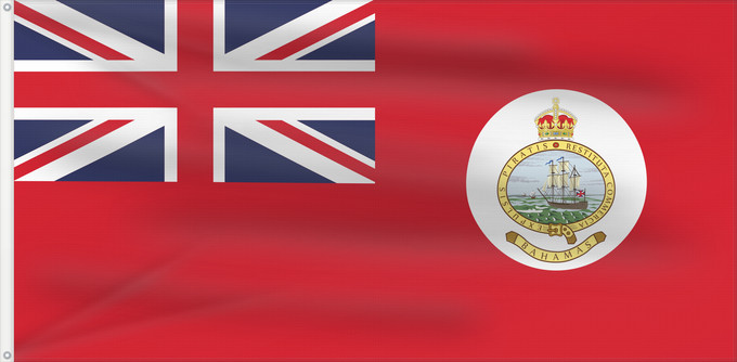 Bandera, con dos ojales metálicos y lado del asta reforzado: Bahamas Red Ensign