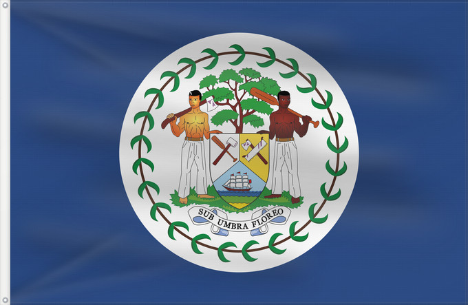 Drapeau, avec deux œillets métalliques et guindant renforcé : Belize  1950-1981	Belize	Belize (1950-1981)	Belice (1950-1981)	Belizae	Флаг Белиза	Belizeja