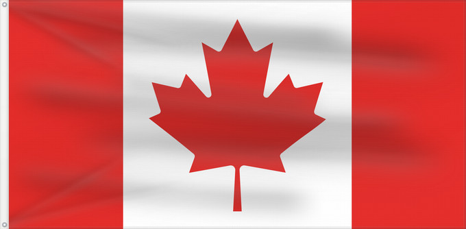 Drapeau, avec deux œillets métalliques et guindant renforcé : Canada Canadá Kanada
