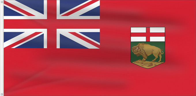 Drapeau, avec deux œillets métalliques et guindant renforcé : Manitoba	Manitoba 	Banniel proviñs Manitoba, Kanada
