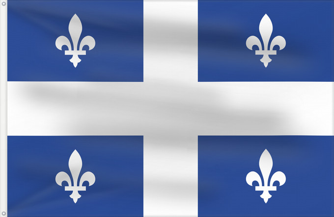 Drapeau, avec deux œillets métalliques et guindant renforcé : Quebec	Québec	Banniel Kebek