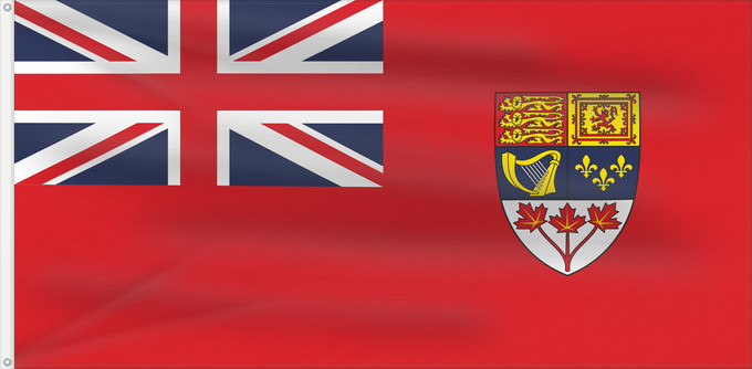 Flag, with two metal eyelets and reinforced hoist: Canadian Red Ensign