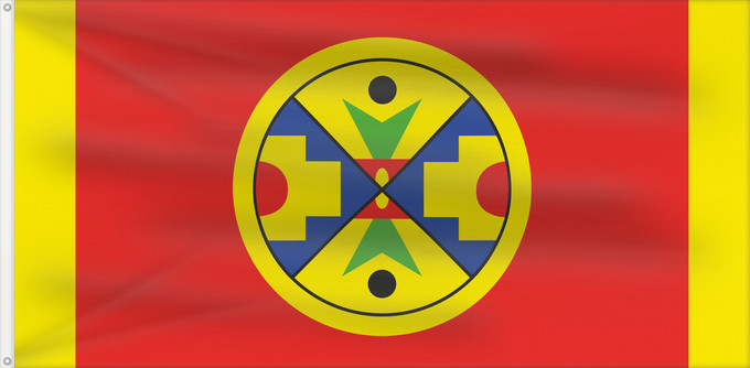 Drapeau, avec deux œillets métalliques et guindant renforcé : Eel Ground First Nation Natoaganeg First Nation formerly Eel Ground First Nation