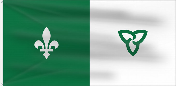Drapeau, avec deux œillets métalliques et guindant renforcé : Franco-Ontarian	W Franco-Ontarian Flag Ontario, Canada