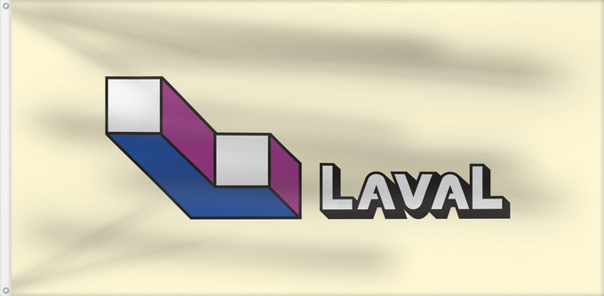 Drapeau, avec deux œillets métalliques et guindant renforcé : Laval, Quebec Laval, Québec City of en Laval, Quebec incomplete