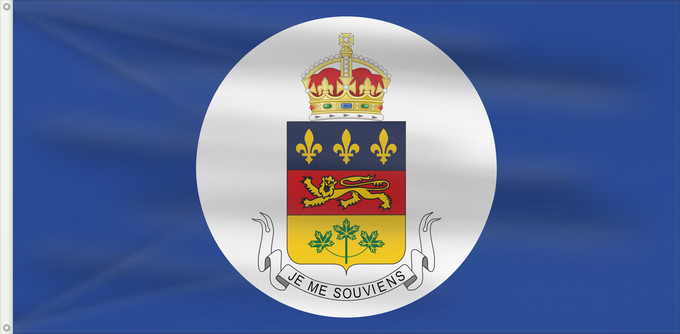 Drapeau, avec deux œillets métalliques et guindant renforcé : Lieutenant-Governor of Quebec	Lieutenant-gouverneur du Québec	Teniente Gobernador de Quebec	Lieutenantgouverneur von Quebec	Luogotenente Governatore del Quebec