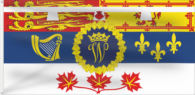 Drapeau, avec deux œillets métalliques et guindant renforcé : Personal Flag of the Duke of Cambridge for use in Canada