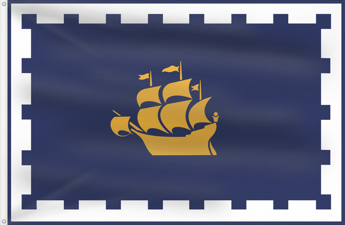 Flag, with two metal eyelets and reinforced hoist: Quebec City	Ville de Québec	Ciudad de Quebec	Québec (Stadt)	Città di Quebec	Quebec City, Quebec, Canada