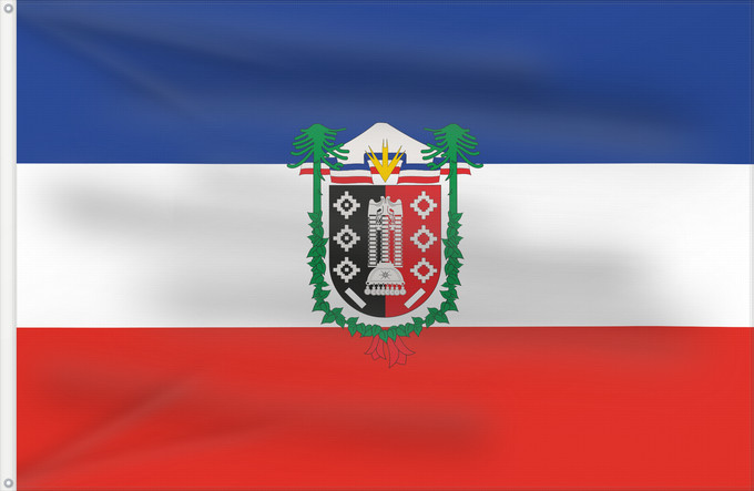 Flagge, mit zwei Metallösen und verstärktem Besatzband: La Araucania, Chile	Araucanía Region, Chile	Région de La Araucanía, Chili	IX Región de la Araucanía, Chile	Región de la Araucanía, Chile	Regione dell'Araucanía, Cile