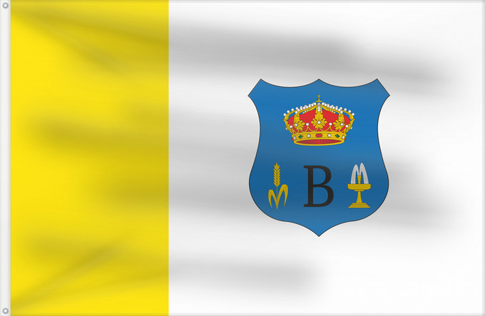 Flagge, mit zwei Metallösen und verstärktem Besatzband: Bojacá  Cundinamarca	Bojacá (Cundinamarca)	Municipio de Bojacá  Cundinamarca   Compuesta por una franja de color amarillo oro que representa la cuarta parte del pabellón y va en sentido vertical