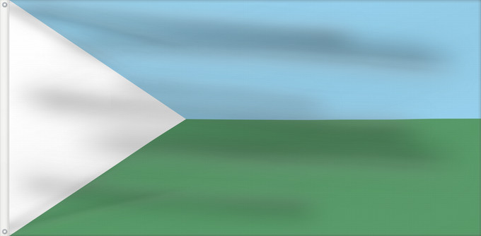 Bandera, con dos ojales metálicos y lado del asta reforzado: Cabuyaro  Meta	Cabuyaro	Municipio de Cabuyaro  Meta