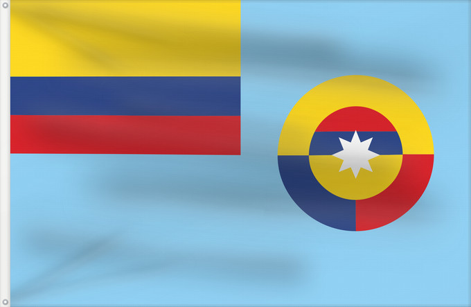 Flag, with two metal eyelets and reinforced hoist: Ensign of the Colombian Air Force