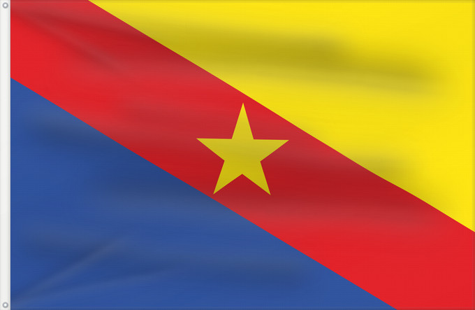 Flagge, mit zwei Metallösen und verstärktem Besatzband: Guaduas  Cundinamarca	Guaduas (Cundinamarca)	Municipio de Guaduas  Cundinamarca
