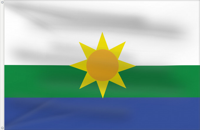 Flagge, mit zwei Metallösen und verstärktem Besatzband: Leticia  Colombia	Leticia	Municipio de Leticia  Amazonas - Colombia