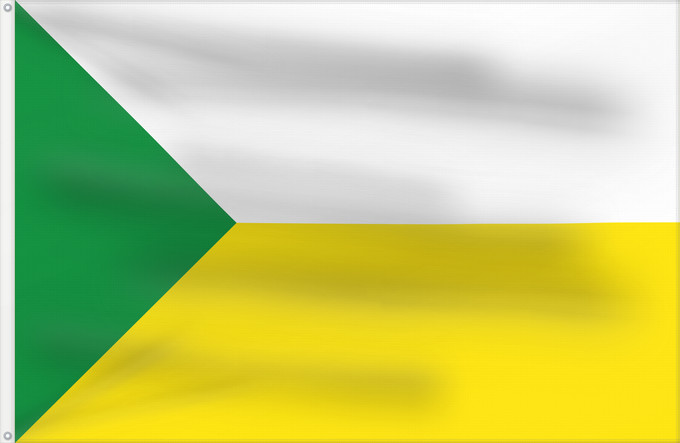 Bandera, con dos ojales metálicos y lado del asta reforzado: Maceo Antioquia Maceo (Antioquia) Municipio de Maceo Antioquia