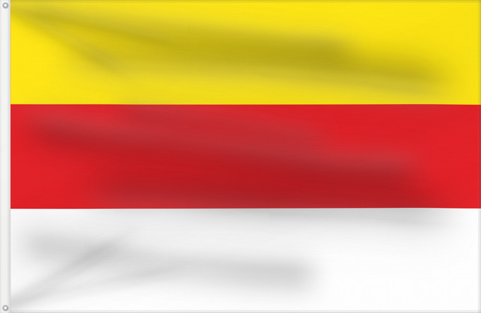 Bandera, con dos ojales metálicos y lado del asta reforzado: Melgar  Tolima	Melgar (Tolima)	Municipio de Melgar  Tolima